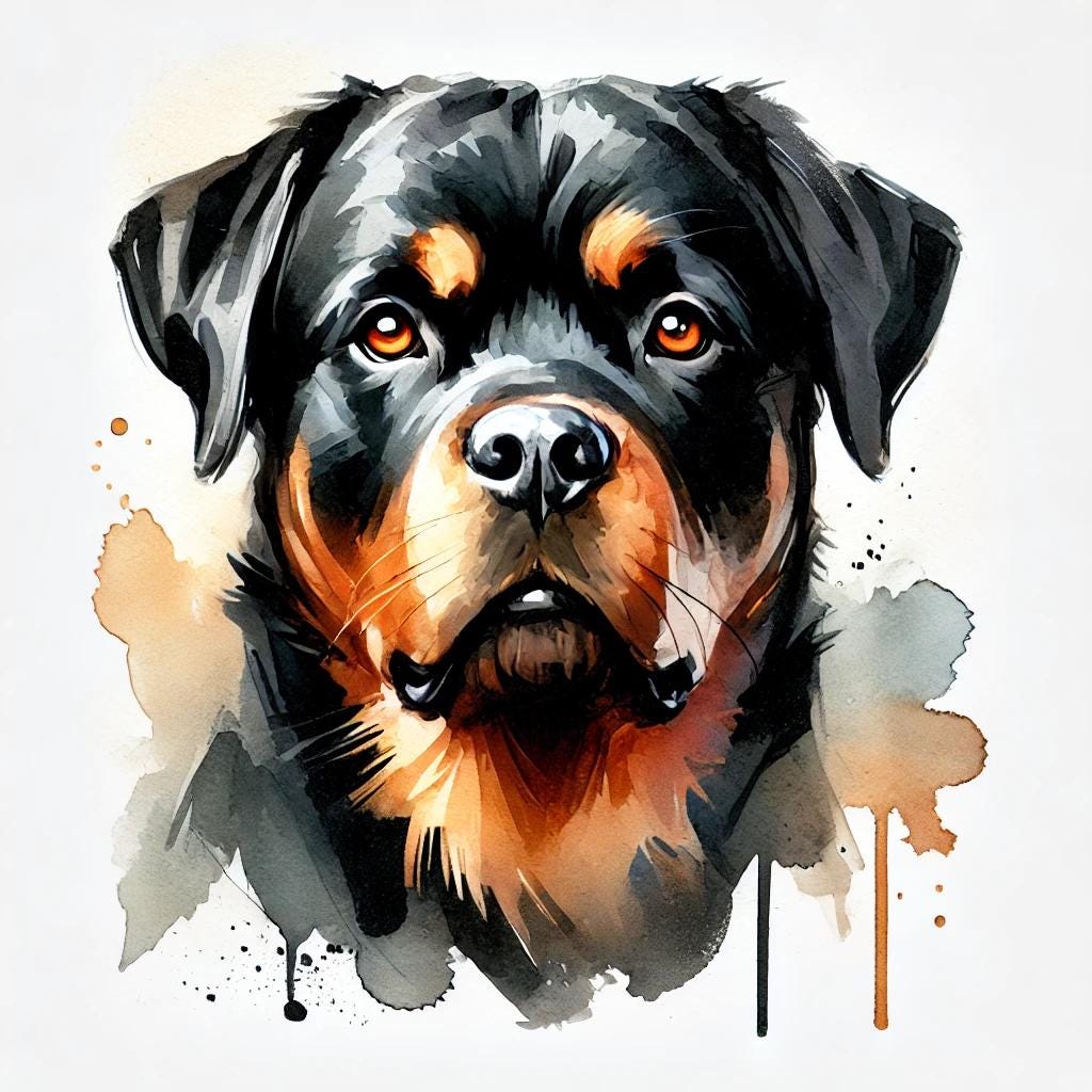 Custom Watercolor Dog Portrait  Personalized Pet Art Print  Digital Pet Illustration