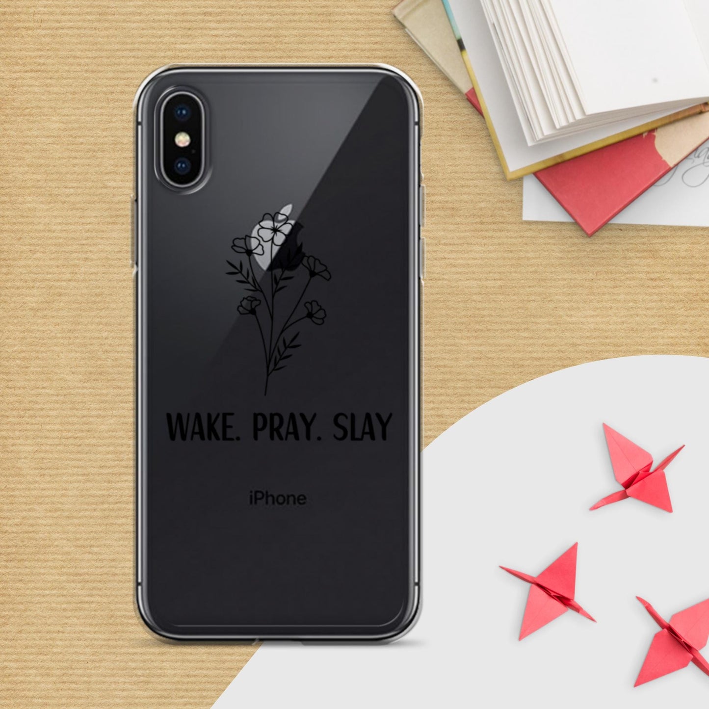 Wake Pray Slay iPhone Case  Inspirational Christian Phone Cover  Motivational Quote Design