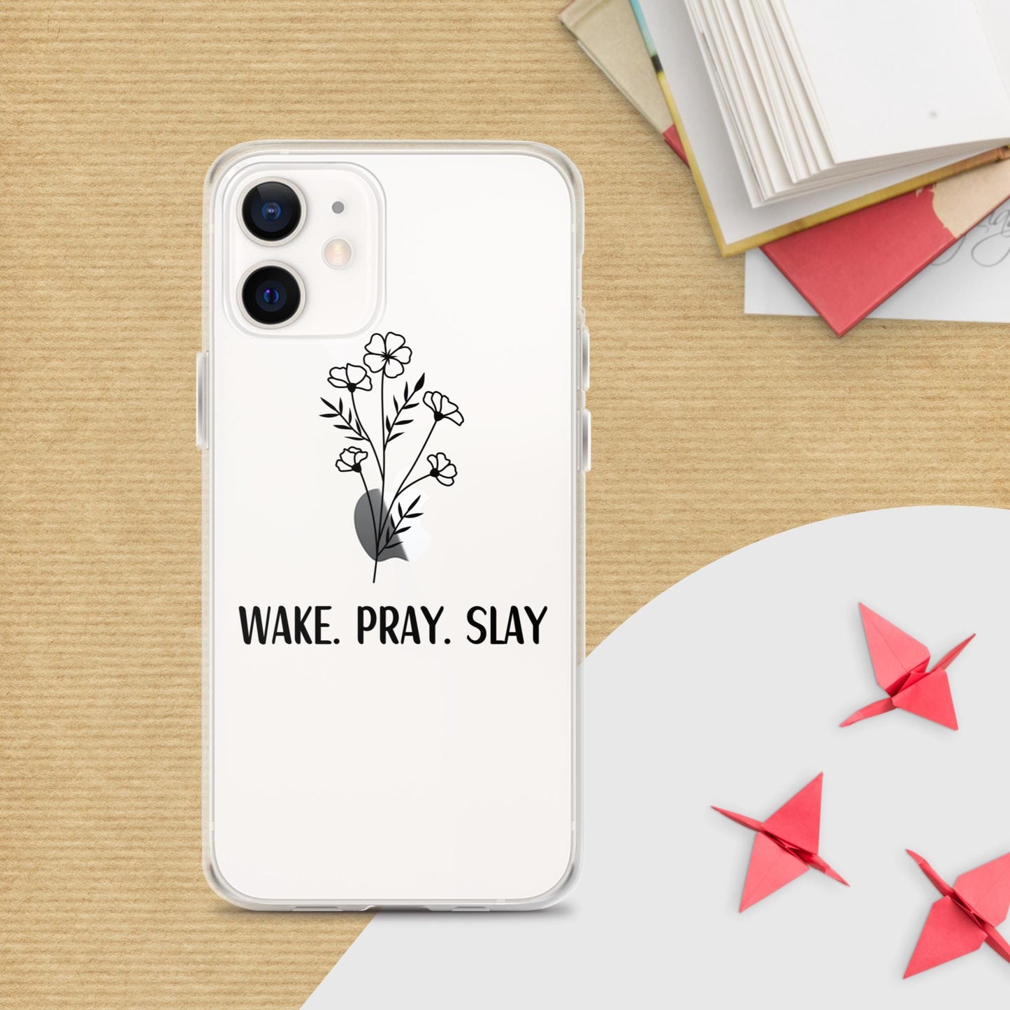 Wake Pray Slay iPhone Case  Inspirational Christian Phone Cover  Motivational Quote Design