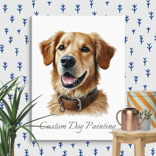 Custom Pet Portrait Canvas | Personalized Digital Pet Art | Add Your Pets Name