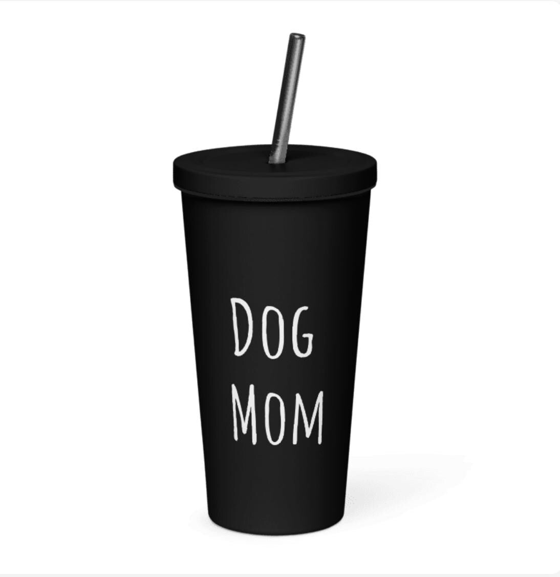 Personalized Stainless Steel Tumbler  'Dog Mom' or 'Dog Dad' with Custom Dog Ears Illustration