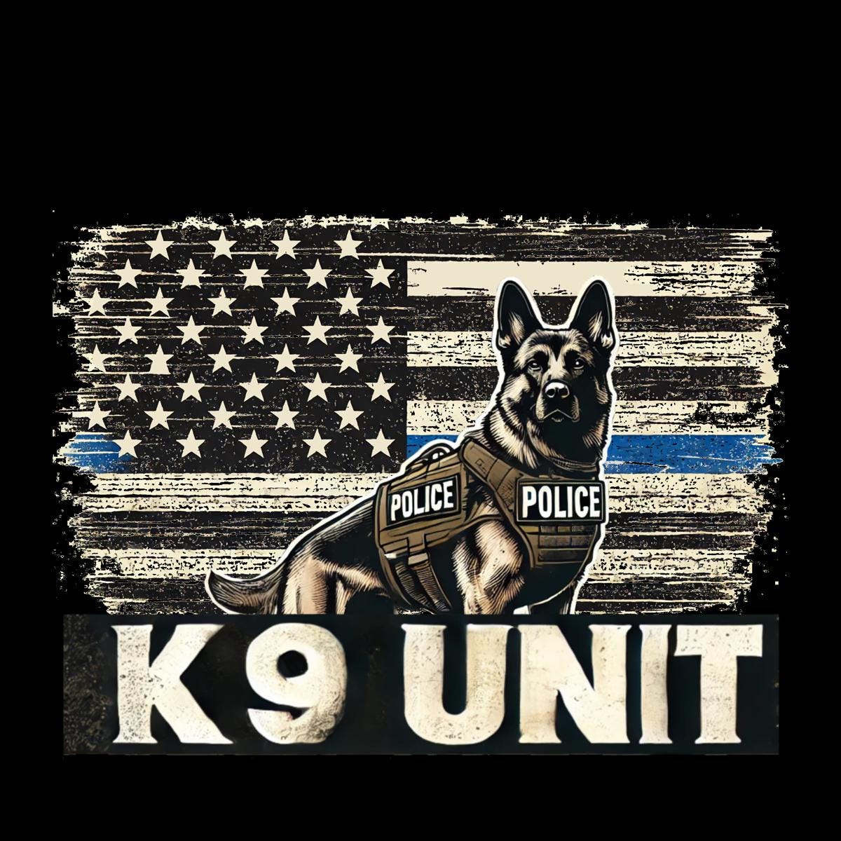 K9 Unit T-Shirt  Police Dog Handler Apparel  Law Enforcement Gift  German Shepherd Design