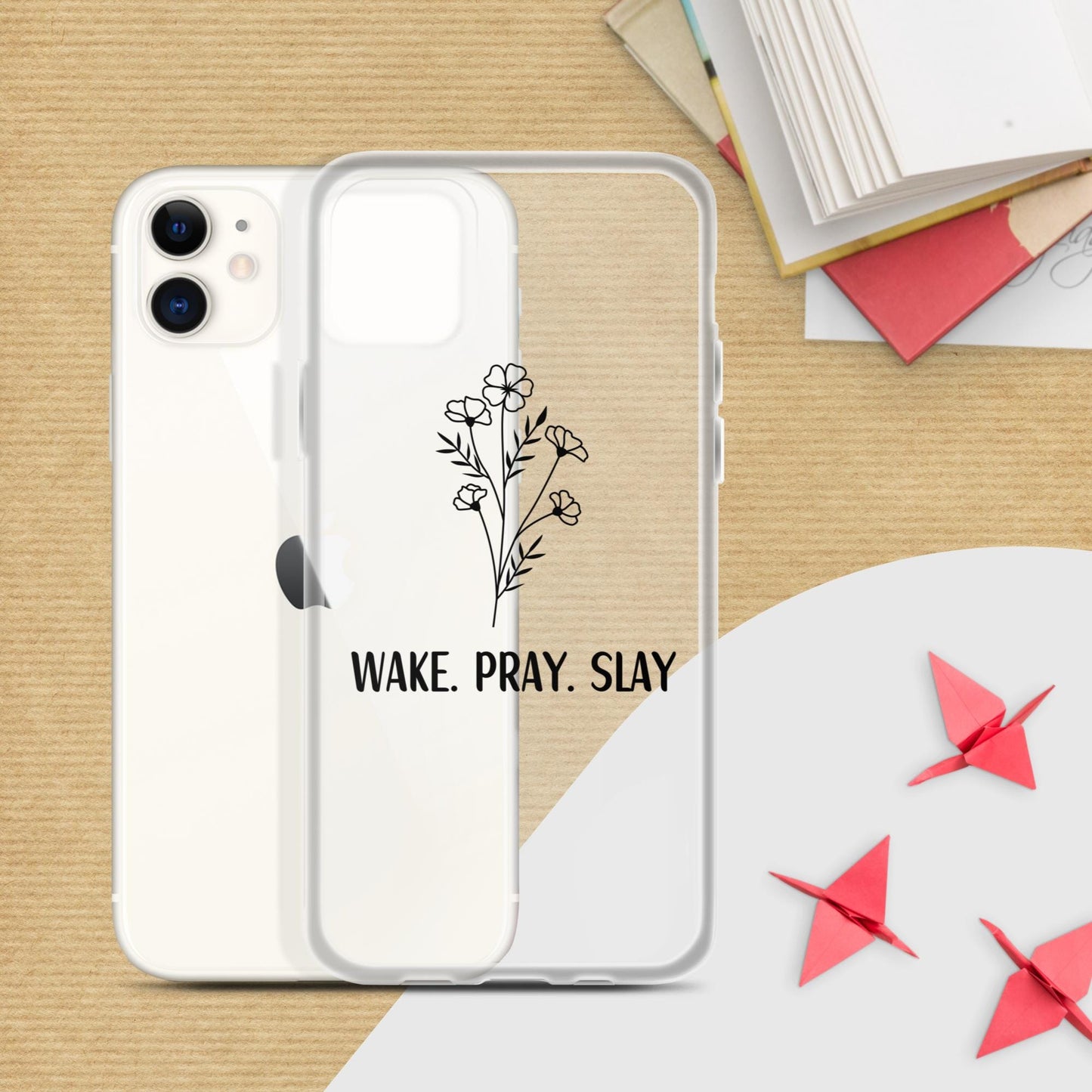 Wake Pray Slay iPhone Case  Inspirational Christian Phone Cover  Motivational Quote Design