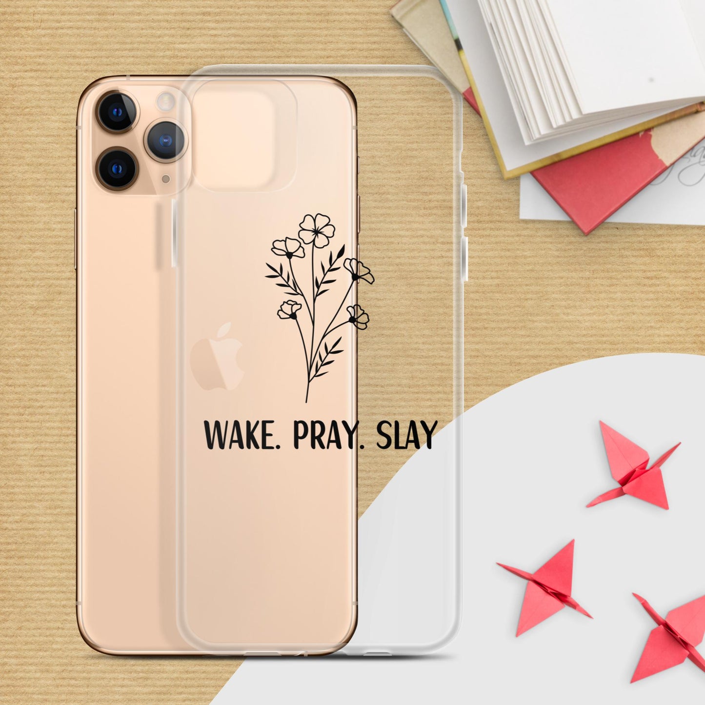 Wake Pray Slay iPhone Case  Inspirational Christian Phone Cover  Motivational Quote Design