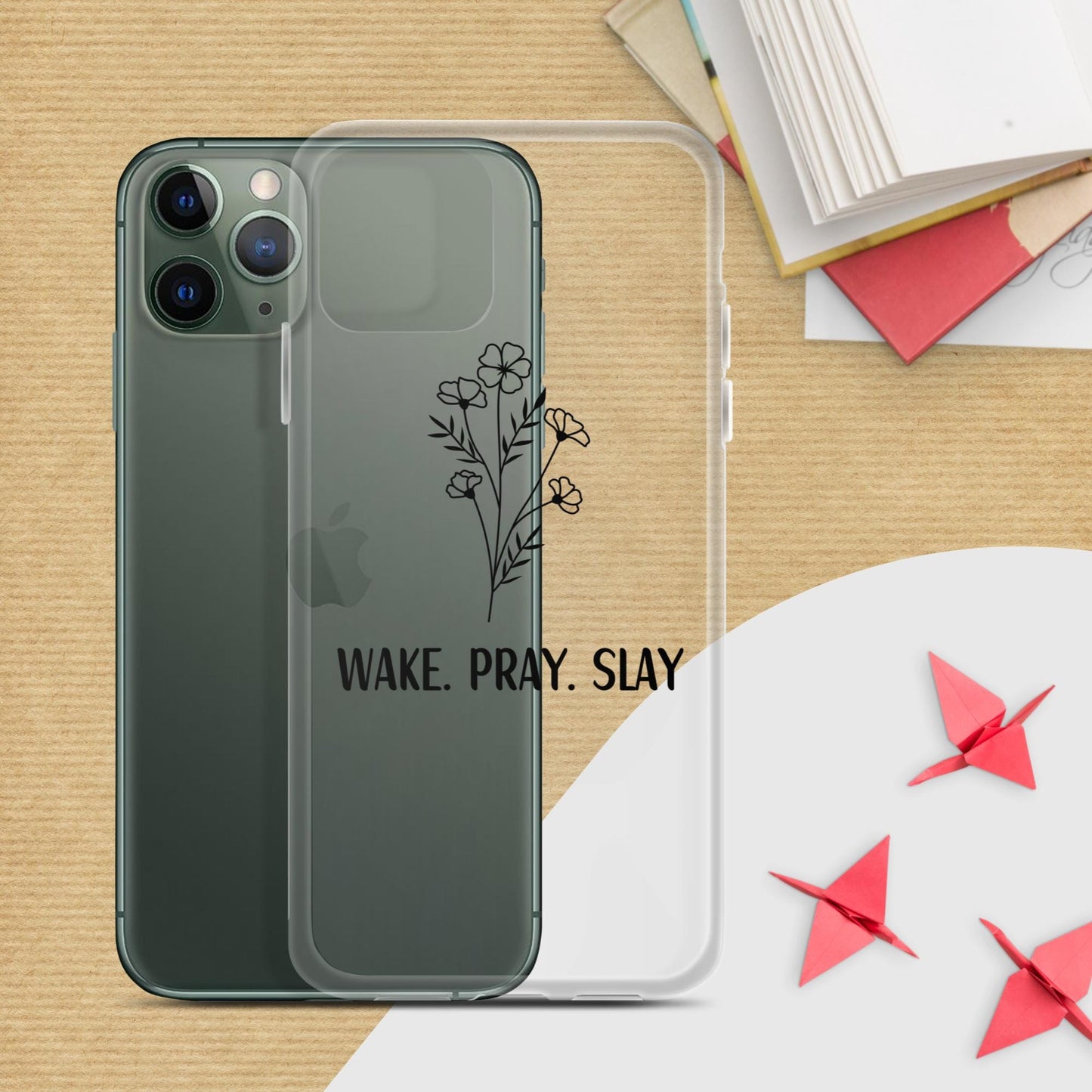 Wake Pray Slay iPhone Case  Inspirational Christian Phone Cover  Motivational Quote Design