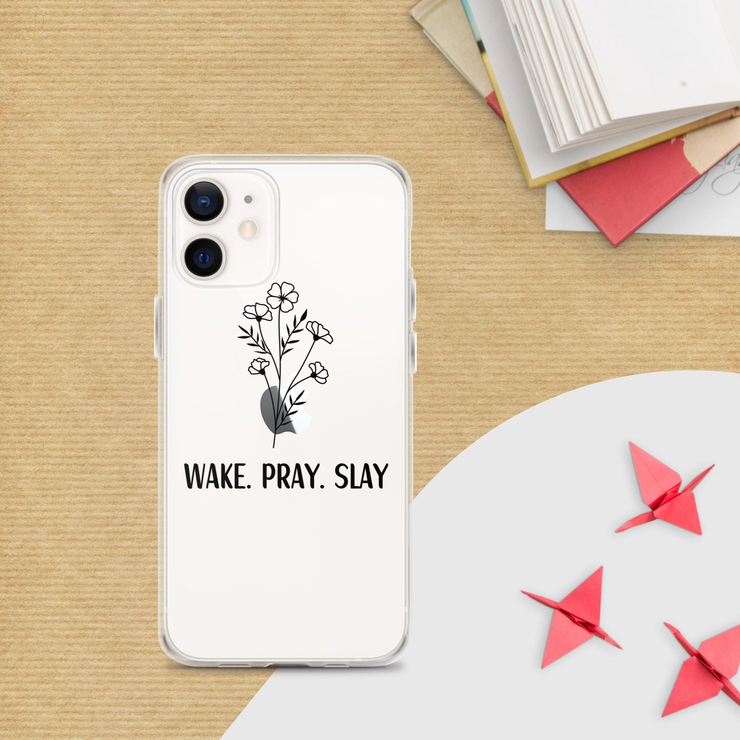 Wake Pray Slay iPhone Case  Inspirational Christian Phone Cover  Motivational Quote Design